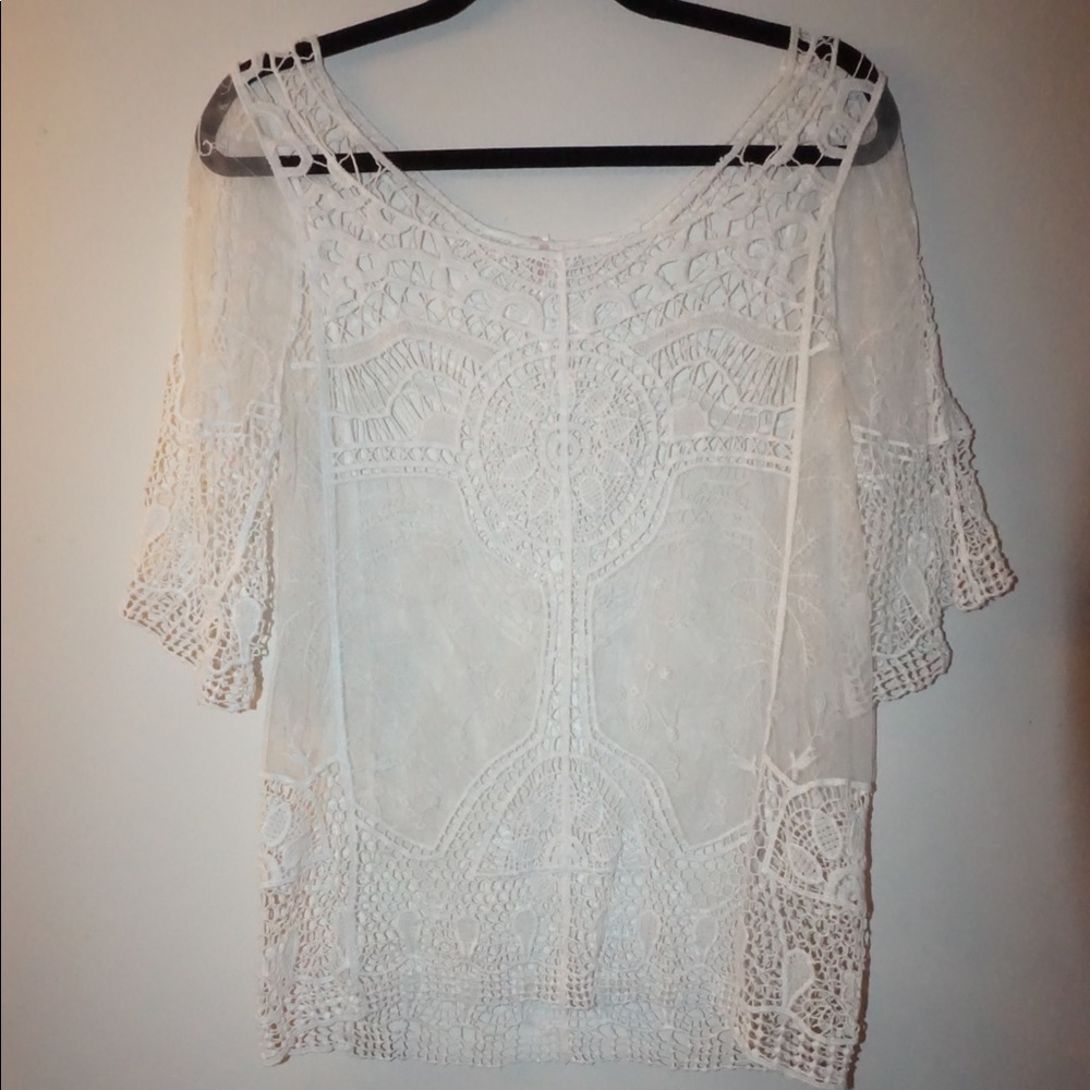 Sheer Lace Cover-Up/Shirt